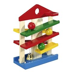 Eichhorn 100002025 - Holz-Kugelbahn-Haus, inklusive Kugeln und Glocke, 25x12x34 cm