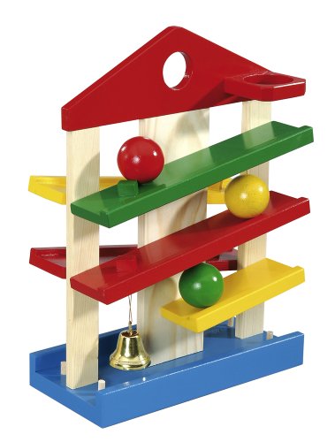Simba Eichhorn 100002025 - Holz-Kugelbahn-Haus, inklusive Kugeln und Glocke, 25x12x34 cm