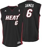 LeBron James Jersey: adidas Black Replica #6 Miami Heat Jersey