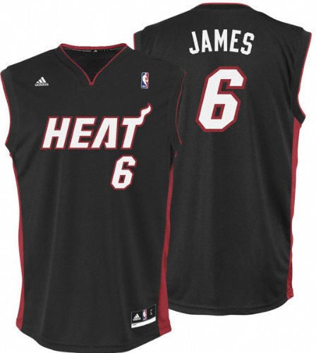 LeBron James Jersey adidas Black Replica #6 Miami