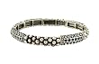 Bracelet - B143 - Antique Silver Tone Metal & Crystal Stones - Stretch ~ Montana Blue