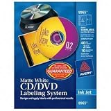 Avery 8965 - CD DVD Design Kit - Matte White - 40 Inkjet Labels and 10 Inserts