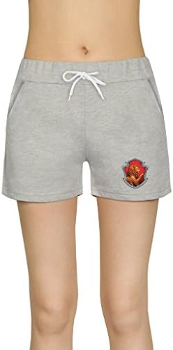 HuaTu Women's Harry Potter Gryffindor Logo Casual Cotton Shorts Gym Shorts Red
