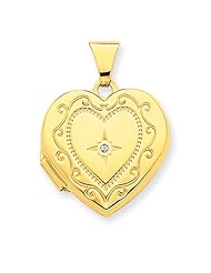 14k White Gold 21mm Oval Diamond with Texture Locket