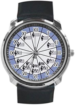 Circle of Fifths Musician Music Custom Leather Strap Wrist Watch the second ring - Oscas Wood Best Gift
