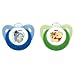 NUK 10175047 Silikon Beruhigungssauger (Schnuller) Disney Winnie Trendline mit Ring, Gr��e 1 (0-6 Monate), BPA-frei, 2 St�ck, gr�n/blau