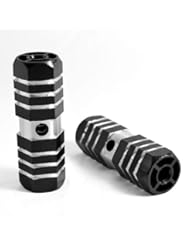3/8" BMX Bicycle Alloy Axle Foot Pegs X-Sports Columnar Black & Silver Pair