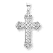 Jewelry : 14k White Gold Fleur de lis Filigree Cross Pendant