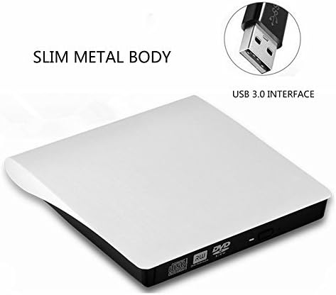 DOUBLETHREE USB3.0 Ultra Slim Portable DVD Rewriter Burner,External DVD Drive Optical Drive CD+/-RW DVD +/-RW Superdrive for Apple Mac Macbook Pro and laptop
