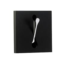 Adesso WK1110-01 Scoop Single Wall Hook, Black Finish with Chrome Hooks