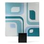 12-Inch Square Amaze Glass Platter w Contemporary Design in Blue