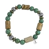 Mesa Verde Green Turquoise and Picture Jasper Stretch Bracelet