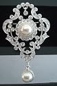 Victorian Antique Style Pin Brooch w/ Pearl Dangling Unique Bridal Pearl Brooch (BRAND NEW)