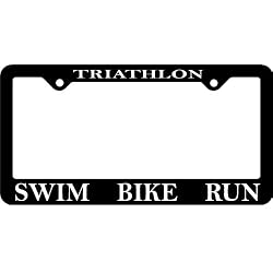 swim bike run License Plate Frame