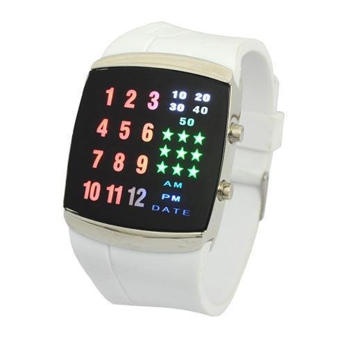 Watch:Neewer Multicolor UNISEX LUXURY BINARY FASHION 29 LED DIGITAL WRIST WATCH Images