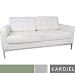 Florence Knoll Style Loveseat, White Aniline Leather