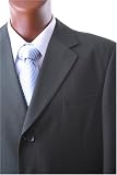 Men's Single Breasted Olive Pinstripe Super 150s Wool Feel Dress Suit