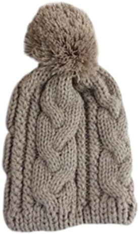 GlobalHouse Unisex Infinite Knitted Crochet Warm Beanie Beret hat (khaki)
