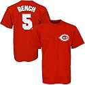 Johnny Bench 5 Cincinnati Reds Red Name and Number Adult T-Shirt