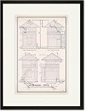 Black Framed/Matted Print 17x23, Interlocking Tower