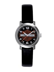 Harley-Davidson&reg; Bulova Women's Watch, Leather strap, Black Dial, Harley&reg; Logo. 76L10