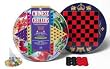 CHINESE & TRADITIONAL CHECKERS GAME TIN 2 Games in 1