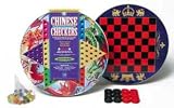 CHINESE & TRADITIONAL CHECKERS GAME TIN 2 Games in 1