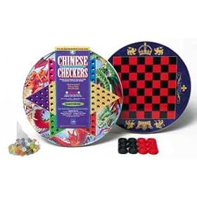 CHINESE and TRADITIONAL CHECKERS GAME TIN 2 Games in 1 by