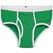 American Apparel - Baby Rib Men's Brief, Kelly Green and White, L