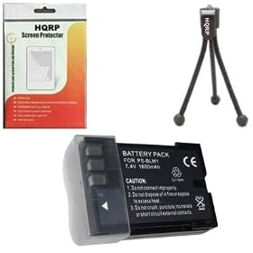 HQRP Battery for Olympus Evolt E-520, Evolt E-500, Evolt E-510, E500, E510, E520 Camera - High Capacity Replacement plus HQRP LCD Screen Protector & Mini Tripod