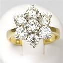 18ct Yellow Gold 2.38ct 7 Stone Cluster Diamond Ring