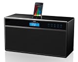 Apple Mfi made For Ipod Certified 21 Channel Ipodfm Radiotouch Control Gloss Piano Paint Wood Wooden Speaker And Docking Station For Apple Ipod Classic Video Nano 4g G4 G5 G6 Touch Iphone 4 2g 3g 3gs3g S And Mp3 Player Hi fi Stereo Digital Music System re