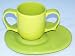 Dignity by Wade Ceramics - Green 2 Piece - Two Handled 9 oz. Mug and Saucer Set