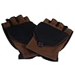 Ski Winter Flip Mitten Fingerless Gloves Glomitt Brown