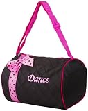 Girls Dance Duffle Bag Hot Pink and Black, Gym, Travel and Sleep-over Bag.