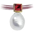 14K Yellow Gold Paspaley South Sea Cultured Pearl and Rhodolite Garnet Pendant - 11.00mm