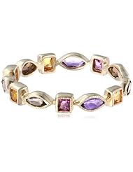 10k Yellow Gold Smoky Quartz, Amethyst, Citrine and Rhodolite Garnet Ring