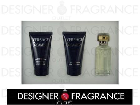 GIFT SET- DREAMER by VERSACE - 1.7 oz EDT Spray, 1.7 oz Foaming Gel for Body and Hair, 1.7 After Shave Balm - NEW