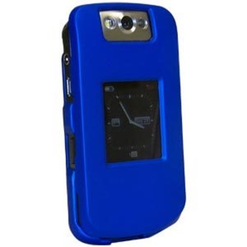 Amzer Rubberized Snap On Crystal Hard Case for BlackBerry Flip Pearl 8220 (Blue)