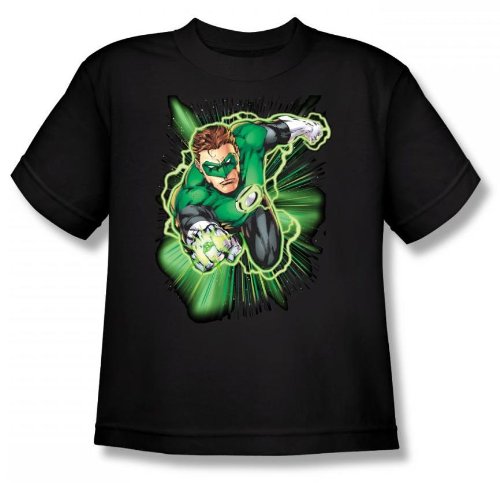  Justice League - Green Lantern Energy Youth T-Shirt In Black