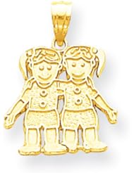 10k Solid Two Girls Charm