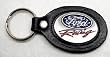 FORD RACING ENAMEL PEWTER/LEATHER KEYCHAIN