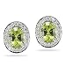 Peridot & Diamond Earrings 18kt White Gold