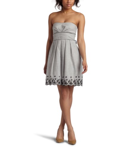 Teeze Me Junior's Embroidered Striped Tube Dress