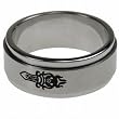 316L stainless steel ring with laser cut logo - Spinner - 8mm width (Sizes 5-14)