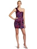 BCBGeneration Women's Side Draped Dress, Bright Raspberry Combo, 8