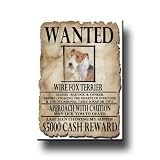 Wire Fox Terrier Wanted Fridge Magnet