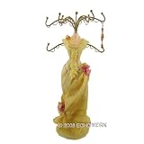 Victorian Ruffle Doll Jewelry Stand Beige 14.5 Inches