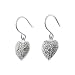 Sterling Silver Shepherds Hook CZ Heart Earrings