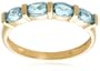 14k 5x3 Oval Blue Topaz Stack Ring, Size 7